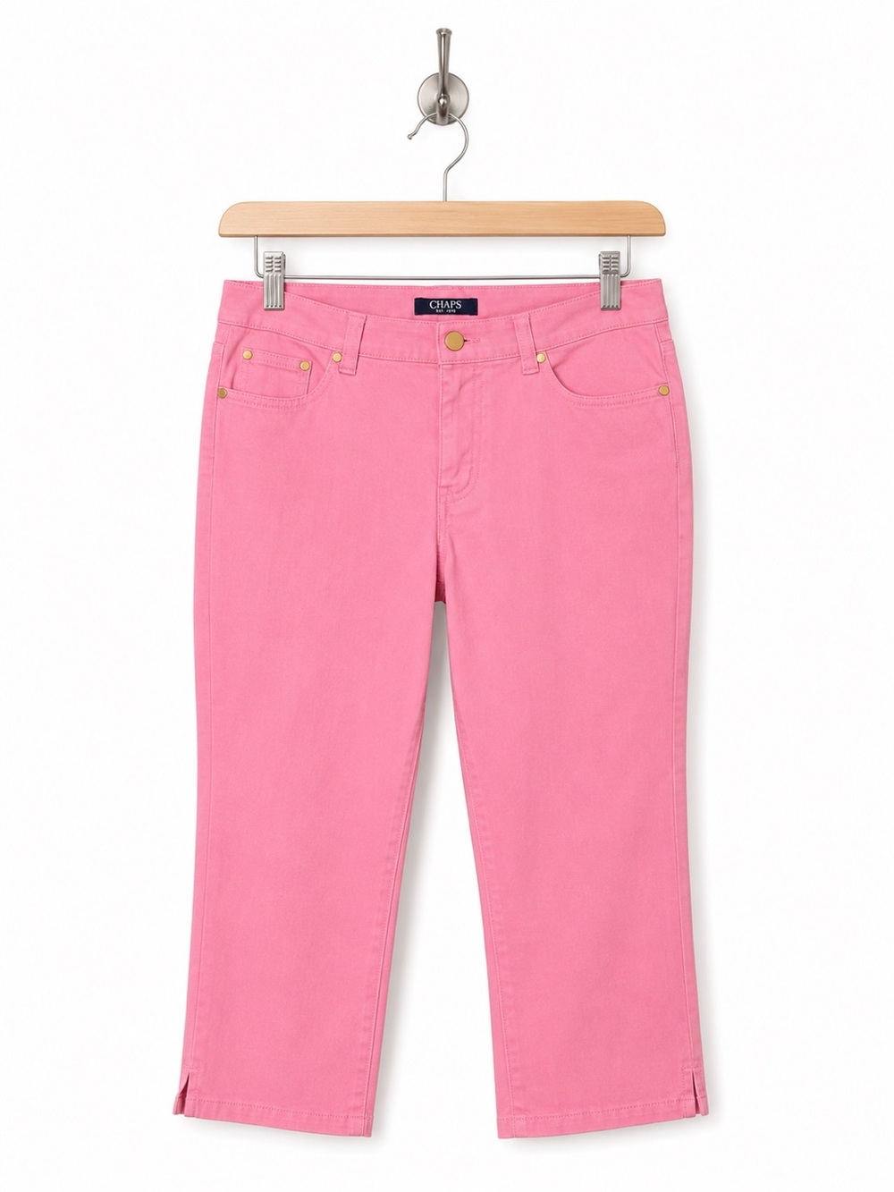 Chaps Pink Capri Pants Womens Size 6 Stretch Cropped Jeans Cotton Blend Preppy